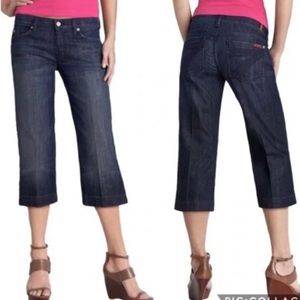 7 For All Mankind Dark Wash Dojo Crop Capris Jeans 28